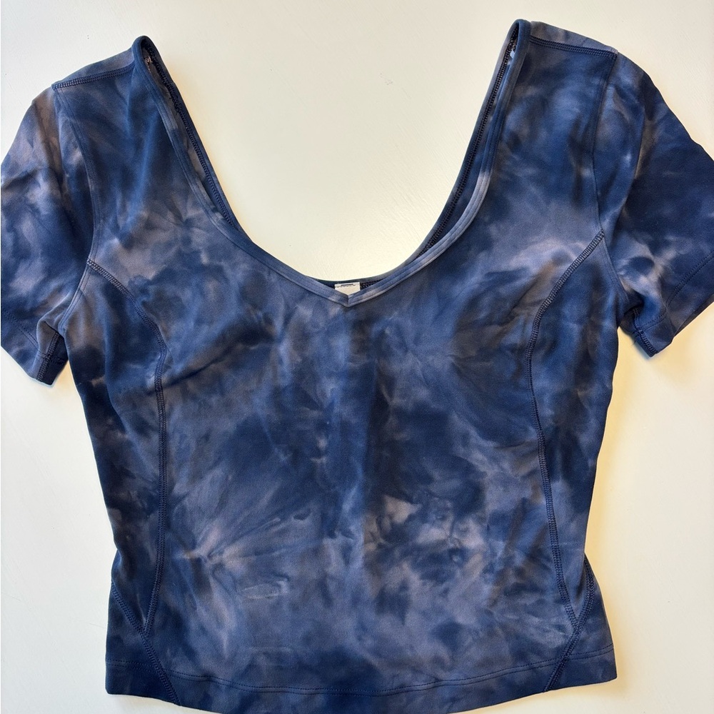 Lululemon Athletica Navy Tie-Dye Crop Top